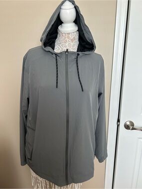 Men's Hooded Utility Jacket in Gray — Lightweight Zip Front